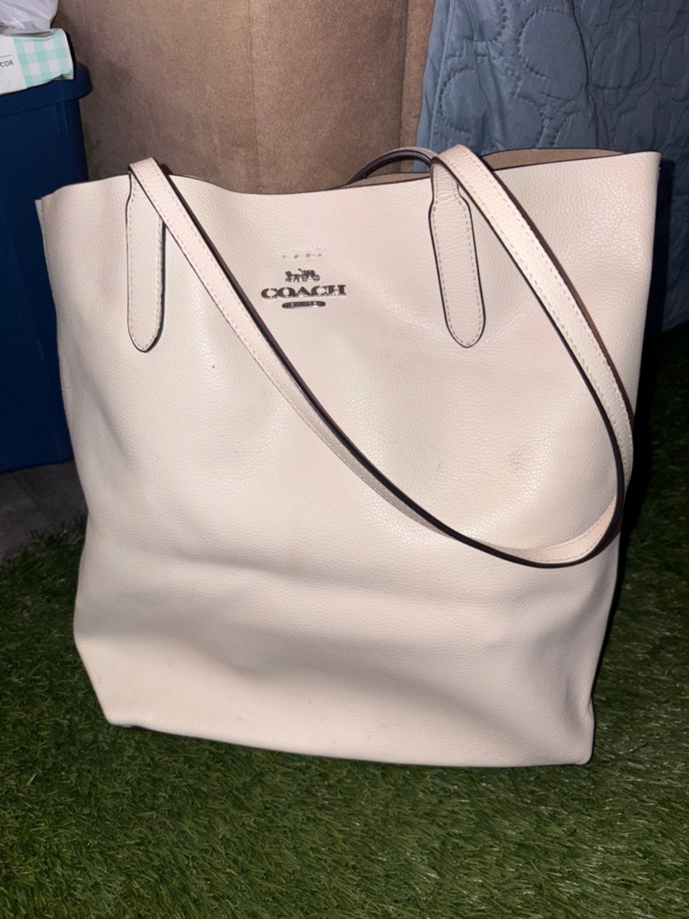 Coach Pebble Leather Tote in Blush Pink